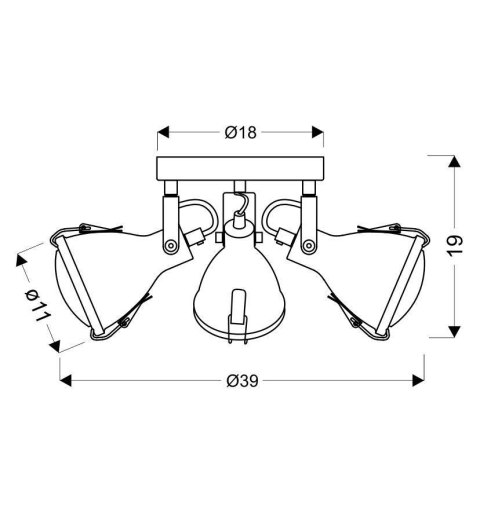 CRODO LAMPA SUFITOWA PLAFON 3X40W E14 SZARY CRODO LAMPA SUFITOWA PLAFON 3X40W E14 SZARY