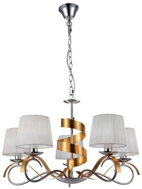 DENIS LAMPA WISZĄCA 5X40W E14 CHROM/ZŁOTY DENIS LAMPA WISZĄCA 5X40W E14 CHROM/ZŁOTY
