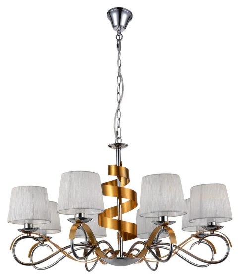 DENIS LAMPA WISZĄCA 8X40W E14 CHROM/ZŁOTY DENIS LAMPA WISZĄCA 8X40W E14 CHROM/ZŁOTY