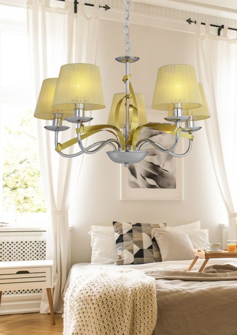 DIVA LAMPA WISZĄCA 5X40W E14 CHROM/ZŁOTY DIVA LAMPA WISZĄCA 5X40W E14 CHROM/ZŁOTY