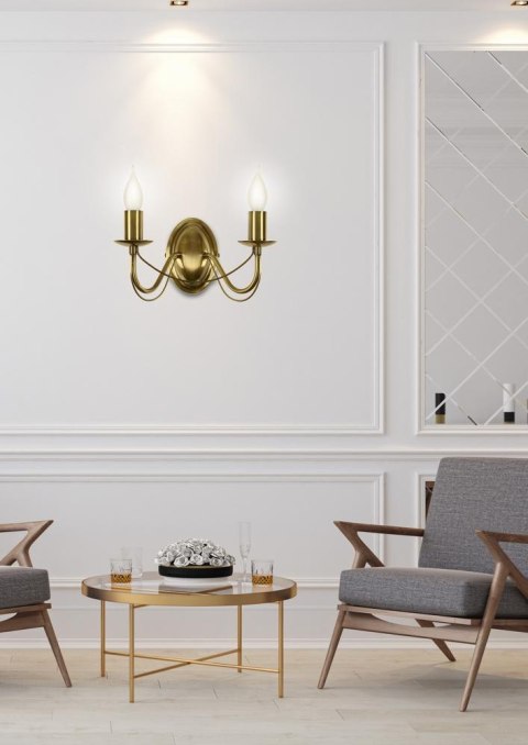 MUZA LAMPA KINKIET 2X40W E14 PATYNA MUZA LAMPA KINKIET 2X40W E14 PATYNA