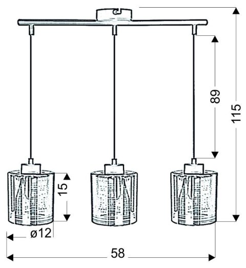 NOCTURNO LAMPA WISZĄCA 3X40W E27 CHROM