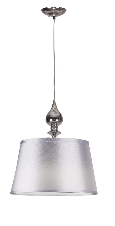 PRIMA LAMPA WISZĄCA CHROMOWY 1X60 E27 ABAŻUR SREBRNY PRIMA LAMPA WISZĄCA CHROMOWY 1X60 E27 ABAŻUR SREBRNY