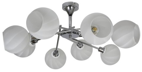 RAUL LAMPA WISZĄCA 8X40W E14 CHROM KLOSZ BIAŁY RAUL LAMPA WISZĄCA 8X40W E14 CHROM KLOSZ BIAŁY