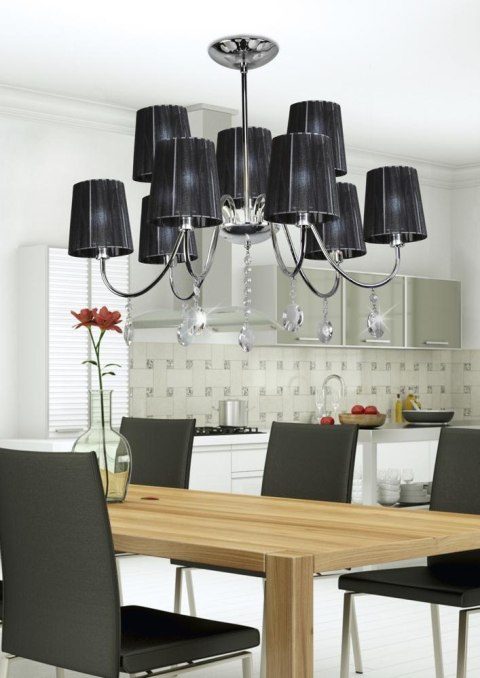 SORENTO LAMPA WISZĄCA 9X40W E14 CHROM ABAŻUR CZARNY SORENTO LAMPA WISZĄCA 9X40W E14 CHROM ABAŻUR CZARNY