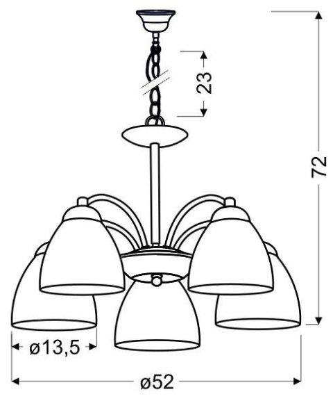 ULI LAMPA WISZĄCA 5X60W E27 SATYNA ULI LAMPA WISZĄCA 5X60W E27 SATYNA