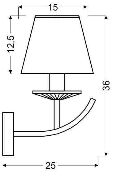 VALENCIA LAMPA KINKIET 1X40W E14 CHROM 15X36 VALENCIA LAMPA KINKIET 1X40W E14 CHROM 15X36