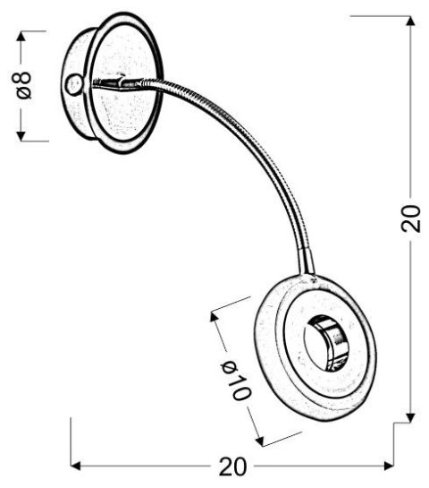 ARM LAMPA KINKIET 1X5W LED CZARNY/CHROM ARM LAMPA KINKIET 1X5W LED CZARNY/CHROM