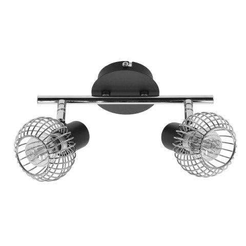 OSLO LAMPA SUFITOWA LISTWA 2X40W E14 CZARNY/CHROM