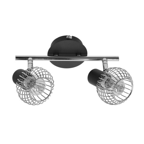 OSLO LAMPA SUFITOWA LISTWA 2X40W E14 CZARNY/CHROM