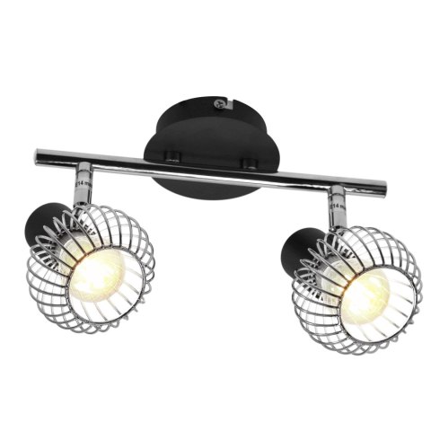 OSLO LAMPA SUFITOWA LISTWA 2X40W E14 CZARNY/CHROM