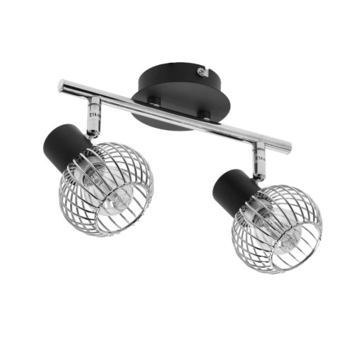 OSLO LAMPA SUFITOWA LISTWA 2X40W E14 CZARNY/CHROM