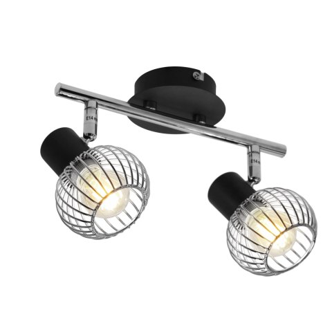 OSLO LAMPA SUFITOWA LISTWA 2X40W E14 CZARNY/CHROM