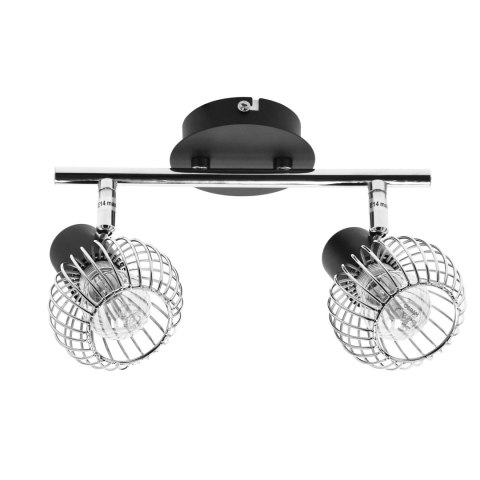 OSLO LAMPA SUFITOWA LISTWA 2X40W E14 CZARNY/CHROM