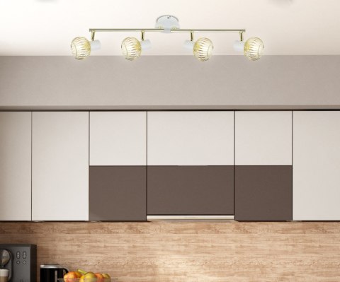OSLO LAMPA SUFITOWA LISTWA 4X40W E14 BIAŁY/ZŁOTY OSLO LAMPA SUFITOWA LISTWA 4X40W E14 BIAŁY/ZŁOTY