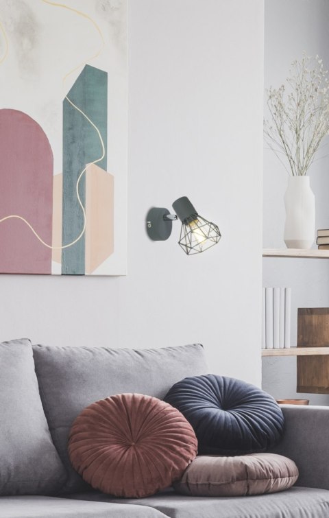 VERVE LAMPA KINKIET 1X40W E14 MATOWY SZARY