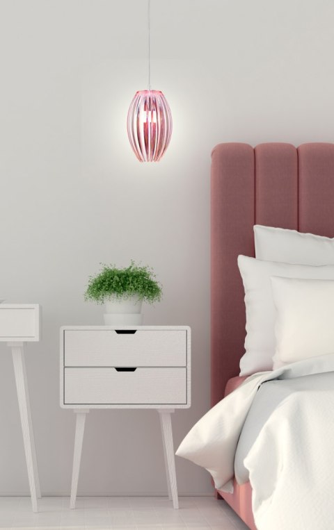 ABUKO LAMPA WISZĄCA 1X60W E27 RÓŻOWY MAŁY ABUKO LAMPA WISZĄCA 1X60W E27 RÓŻOWY MAŁY