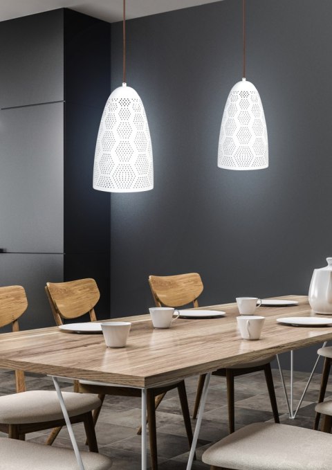 BENE LAMPA WISZĄCA 20/33 STOŻEK 1X60W E27 AŻUROWY BIAŁY BENE LAMPA WISZĄCA 20/33 STOŻEK 1X60W E27 AŻUROWY BIAŁY