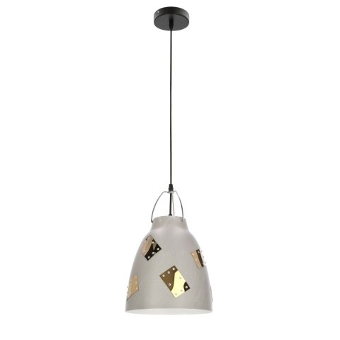 PATCH LAMPA WISZĄCA 25 1X60W E27 SZARY + ZŁOTY DEKOR PATCH LAMPA WISZĄCA 25 1X60W E27 SZARY + ZŁOTY DEKOR
