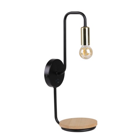 Bipi lampa kinkiet czarno złoty 1x40w e14 z włącznikiem Bipi lampa kinkiet czarno złoty 1x40w e14 z włącznikiem