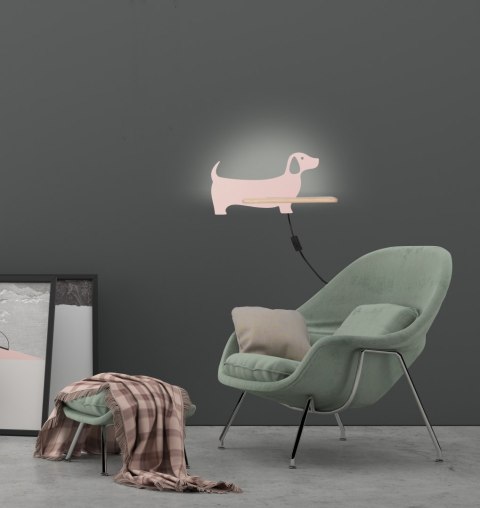 DOG LAMPA KINKIET 5W LED 4000K IQ KIDS Z PRZEW RÓŻOWY DOG LAMPA KINKIET 5W LED 4000K IQ KIDS Z PRZEW RÓŻOWY