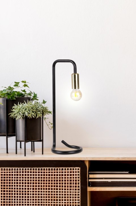 HERA LAMPA STOŁOWA CZARNO ZŁOTA 1X40W E14 HERA LAMPA STOŁOWA CZARNO ZŁOTA 1X40W E14