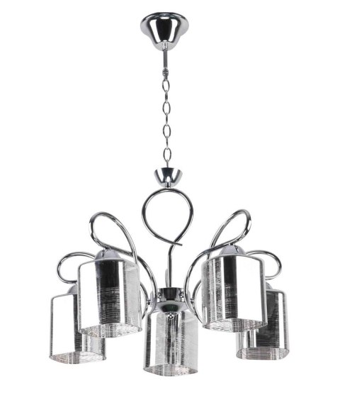 ITALO LAMPA WISZĄCA CHROMOWY 5X40W E27 KLOSZ SREBRNY ITALO LAMPA WISZĄCA CHROMOWY 5X40W E27 KLOSZ SREBRNY