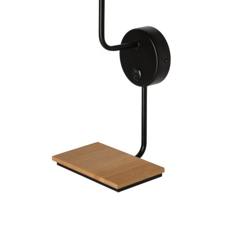 Keto lampa kinkiet czarny 1x40w e14 abażur czarny z włącznikiem