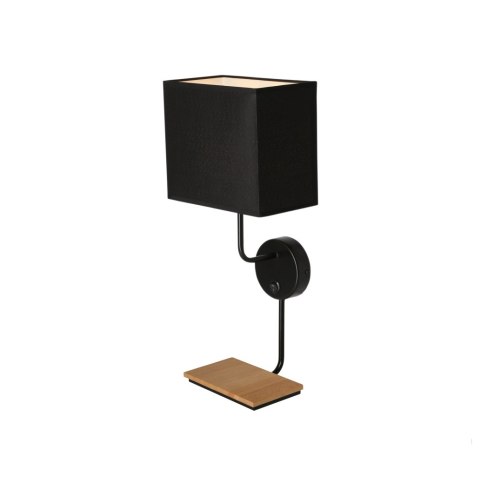 Keto lampa kinkiet czarny 1x40w e14 abażur czarny z włącznikiem