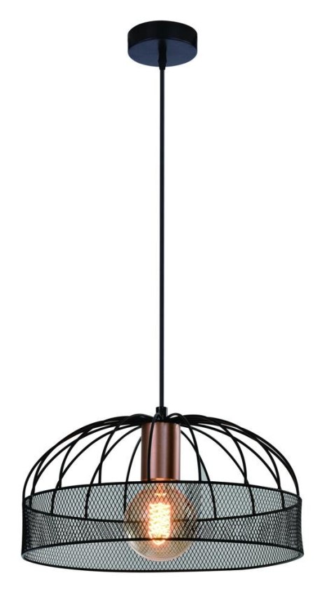 Levi lampa wisząca złoty 1x40w e27 klosz czarny Levi lampa wisząca złoty 1x40w e27 klosz czarny