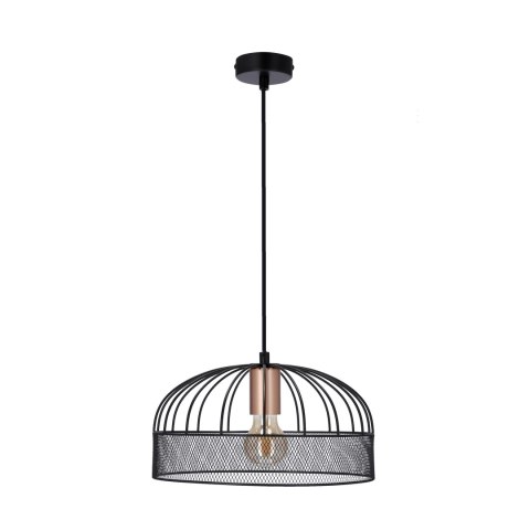 Levi lampa wisząca złoty 1x40w e27 klosz czarny Levi lampa wisząca złoty 1x40w e27 klosz czarny