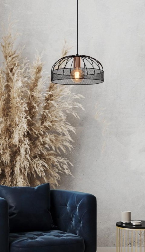 Levi lampa wisząca złoty 1x40w e27 klosz czarny Levi lampa wisząca złoty 1x40w e27 klosz czarny