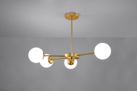 Mati lampa wisząca mosiądz 4x20w g9 klosz biały