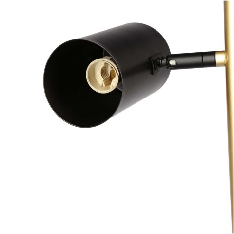 PERRET LAMPA PODŁOGOWA CZARNY+ZŁOTY MATOWY 2X15W GU10 KLOSZ CZARNY