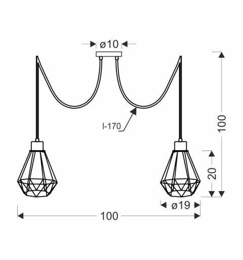Primo p lampa wisząca czarny+złoty 2x60w e27 klosz czarny Primo p lampa wisząca czarny+złoty 2x60w e27 klosz czarny