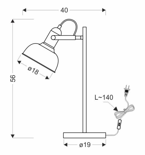 RENO LAMPA STOŁOWA CZARNY 1X40W E27 KLOSZ CZARNY RENO LAMPA STOŁOWA CZARNY 1X40W E27 KLOSZ CZARNY