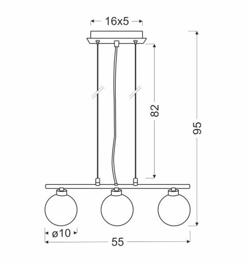 Raisa lampa wisząca chromowy 3x40w g9 klosz biały