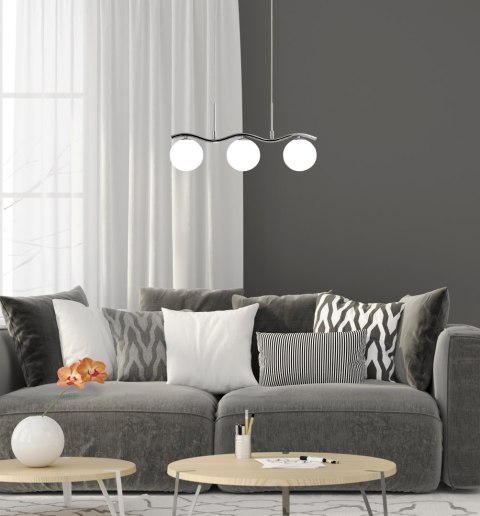 Ramon lampa wisząca chromowy 3x40w g9 klosz biały Ramon lampa wisząca chromowy 3x40w g9 klosz biały