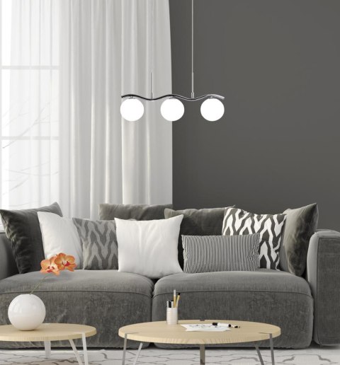 Ramon lampa wisząca chromowy 3x40w g9 klosz biały Ramon lampa wisząca chromowy 3x40w g9 klosz biały