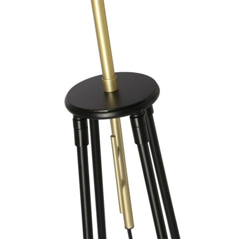TEGOLA LAMPA PODŁOGOWA CZARNY+ZŁOTY MATOWY 1X60W E27 ABAŻUR CZARNY