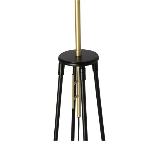 TEGOLA LAMPA PODŁOGOWA CZARNY+ZŁOTY MATOWY 1X60W E27 ABAŻUR CZARNY