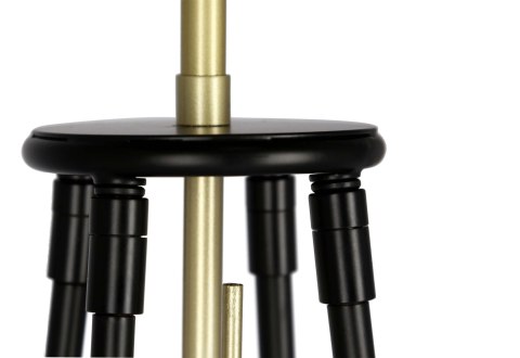 TEGOLA LAMPA PODŁOGOWA CZARNY+ZŁOTY MATOWY 1X60W E27 ABAŻUR CZARNY