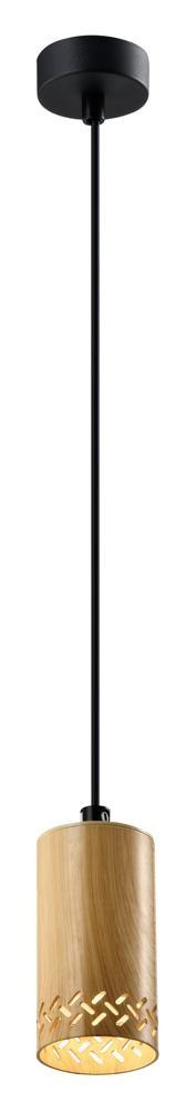 Tubo lampa wisząca czarny 1x25w gu10 klosz 10cm drewniany Tubo lampa wisząca czarny 1x25w gu10 klosz 10cm drewniany