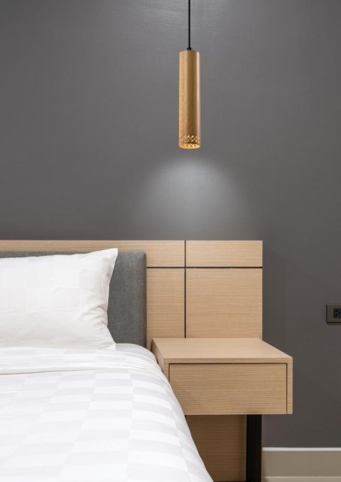 Tubo lampa wisząca czarny 1x25w gu10 klosz 25cm drewniany Tubo lampa wisząca czarny 1x25w gu10 klosz 25cm drewniany