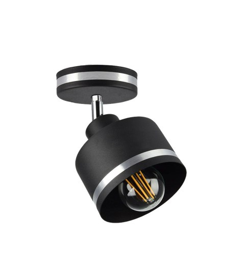 Wama lampa kinkiet czarny 1x40w e27 klosz czarny+srebrny Wama lampa kinkiet czarny 1x40w e27 klosz czarny+srebrny