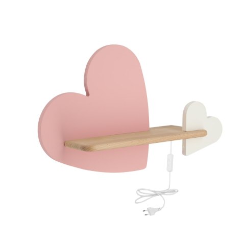 HEART LAMPA KINKIET 5W LED IQ KIDS Z PRZEWODEM Z WŁ. I WTYCZKĄ RÓŻOWY+BIAŁY HEART LAMPA KINKIET 5W LED IQ KIDS Z PRZEWODEM Z WŁ. I WTYCZKĄ RÓŻOWY+BIAŁY