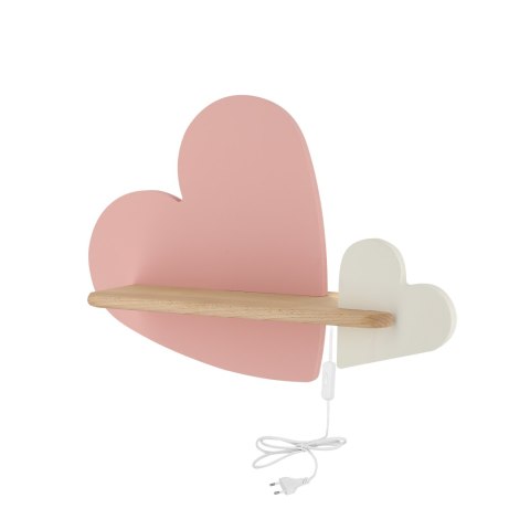 HEART LAMPA KINKIET 5W LED IQ KIDS Z PRZEWODEM Z WŁ. I WTYCZKĄ RÓŻOWY+BIAŁY HEART LAMPA KINKIET 5W LED IQ KIDS Z PRZEWODEM Z WŁ. I WTYCZKĄ RÓŻOWY+BIAŁY