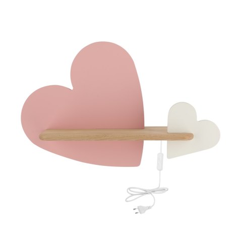 HEART LAMPA KINKIET 5W LED IQ KIDS Z PRZEWODEM Z WŁ. I WTYCZKĄ RÓŻOWY+BIAŁY HEART LAMPA KINKIET 5W LED IQ KIDS Z PRZEWODEM Z WŁ. I WTYCZKĄ RÓŻOWY+BIAŁY