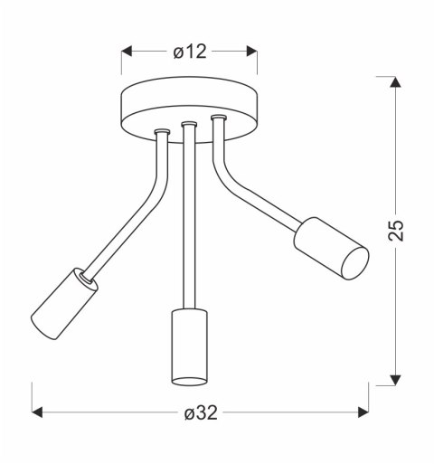 LAMPA SUFITOWA TIARA 3X40W E14 CZARNY LAMPA SUFITOWA TIARA 3X40W E14 CZARNY