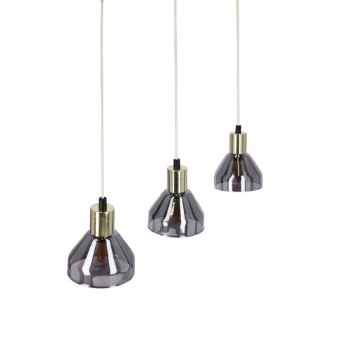 LAMPA WISZĄCA GREGORY CZARNY BRĄZ 3X40W E14 KLOSZ DYMIONY